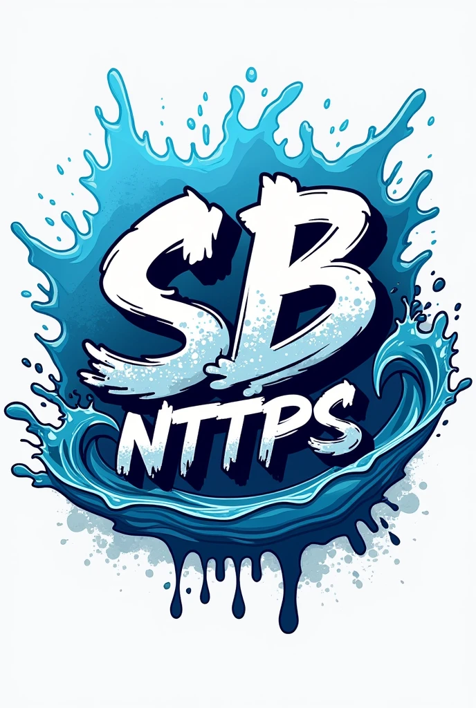 Create a graffiti logo for a project named SB project of nttps related to water