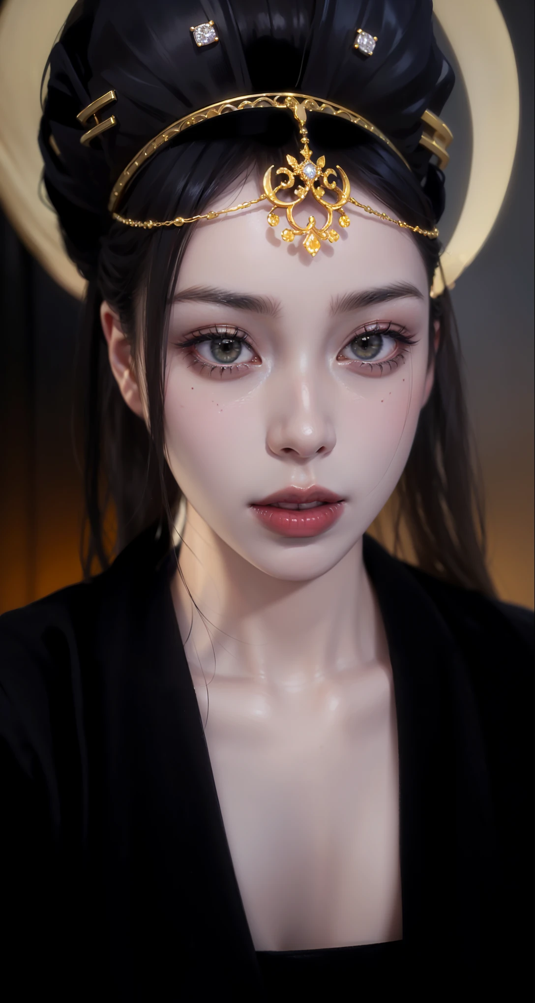 Very detailed, Delicate face, Realistic style, Stock Photography , rich and colorful, Surrealism, Realistic textures, Dramatic Lighting, Distiller 800 (8K, original photo, Better quality, masterpiece: 1.2), Very detailed, (Extremely delicate skin: 1.2), 8K Ultra HD, SLR camera, Soft Light, high quality, 冰冻Queen,, snow castle,Blue pupils,Apply red lipstick,Queen,Gorgeous clothing,gem, diamond, Gold Jewelry,Printed lace,Silk dress,珍珠diamondgem,Wearing a golden crown,breasts symmetrical
