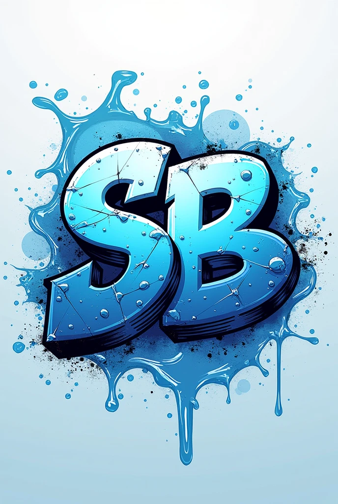 Create a graffiti logo for a project named SB project of nttps related to water