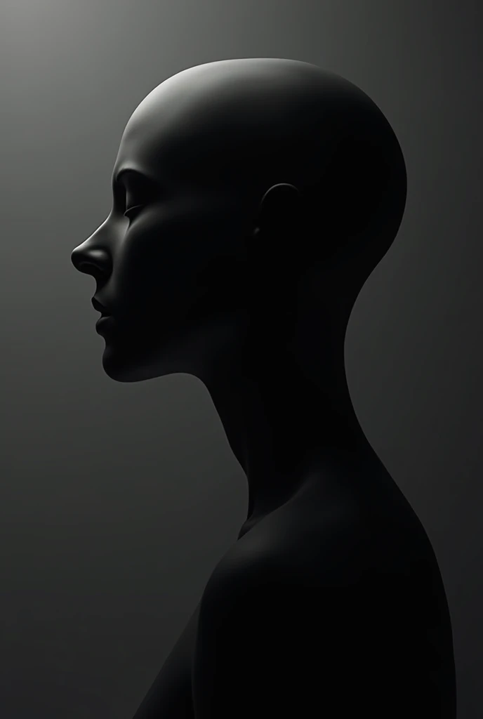 Profile picture of a man without a face, black color gradient 