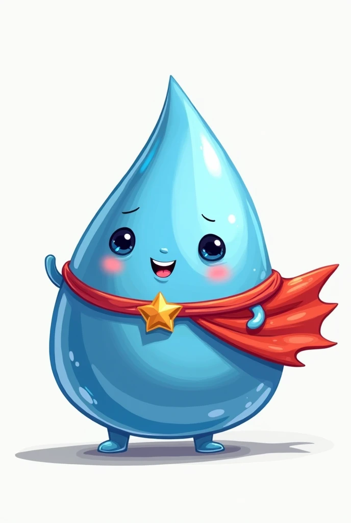 comic A drop of water with a superhero cape.