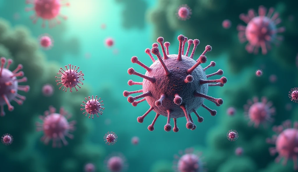 an image of antibiotic, focusing on a visual representation of bacteria being neutralized by antibiotics in a modern and vibrant style. interaction between antibodies and viruses, with a scientific look, bright and futuristic. format of (16:9) GREEN COLORS, rot, cerulean, Pink