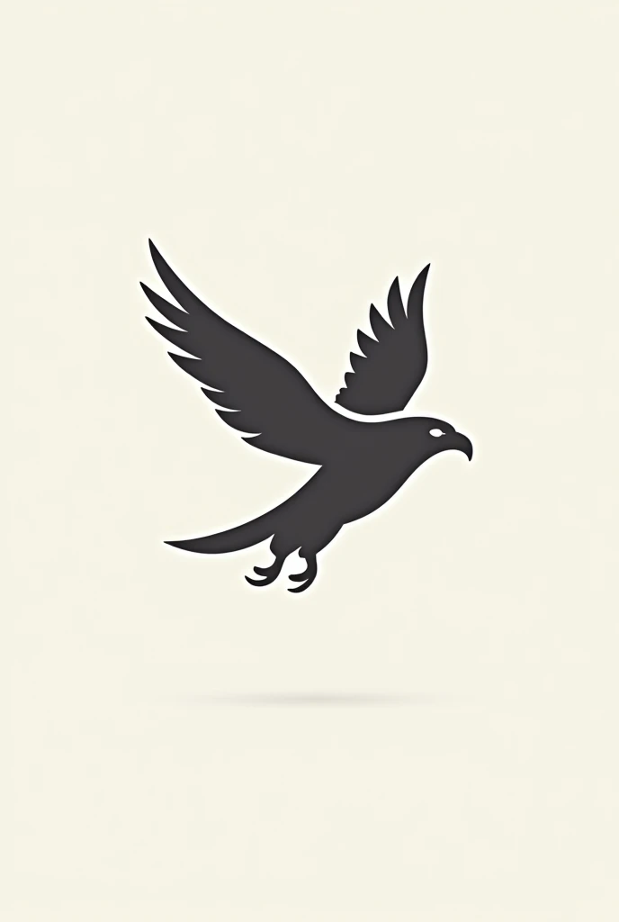 Logo of an eagle taking flight, made in a simple and minimalist way
