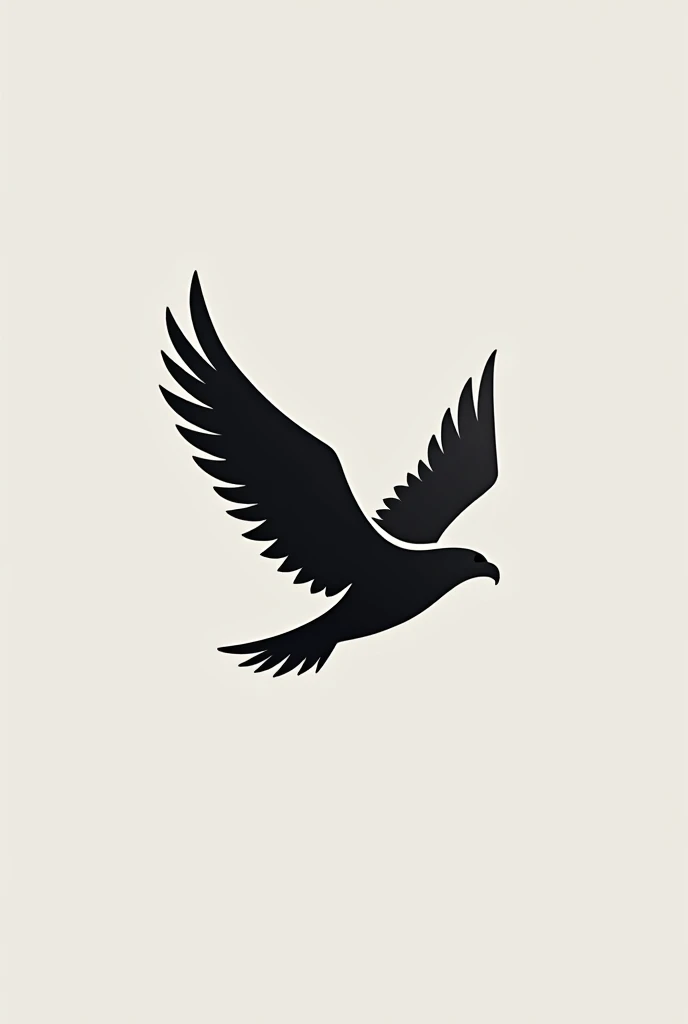 Logo of an eagle taking flight, made in a simple and minimalist way