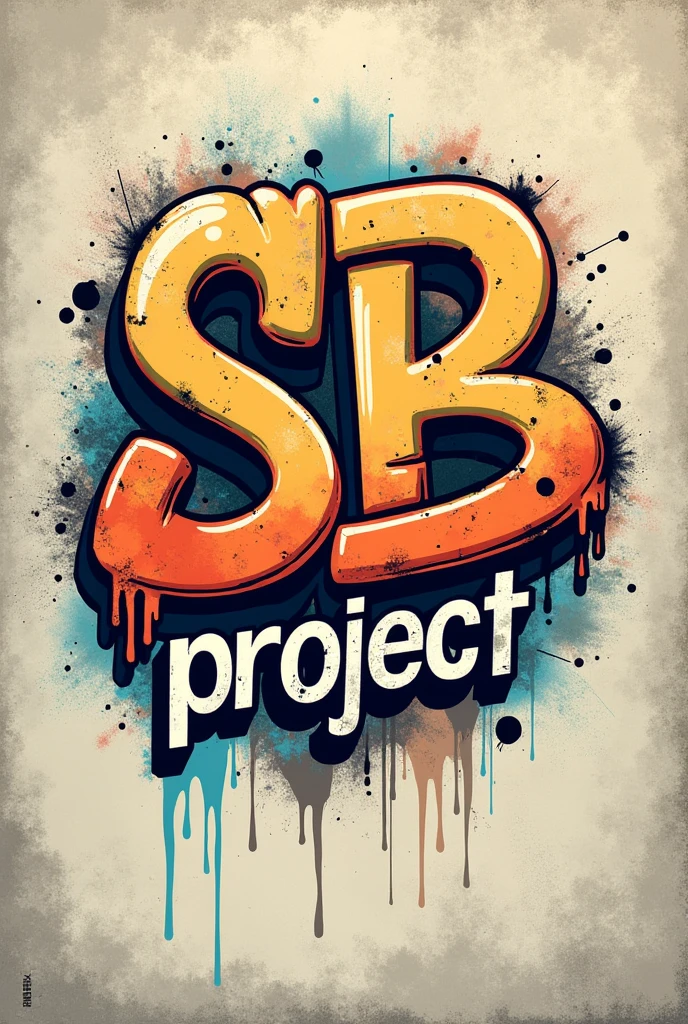 Create a graffiti logo for a project named SB project related to basic sanitation