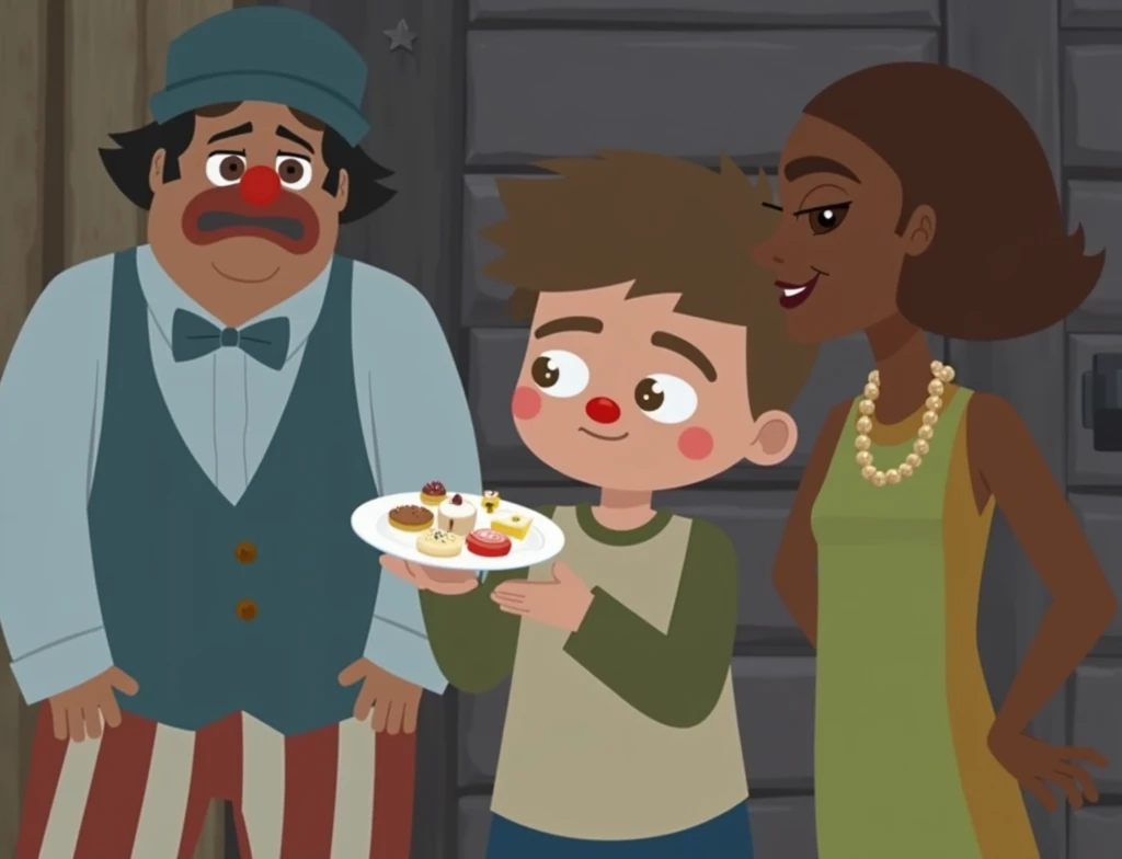 Ñoño and the boy and the chilindrina and a plate
