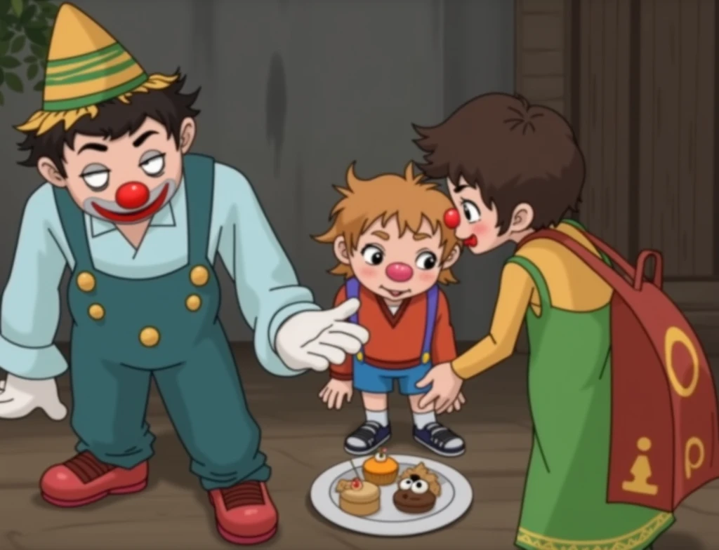 Ñoño and the boy and the chilindrina and a plate