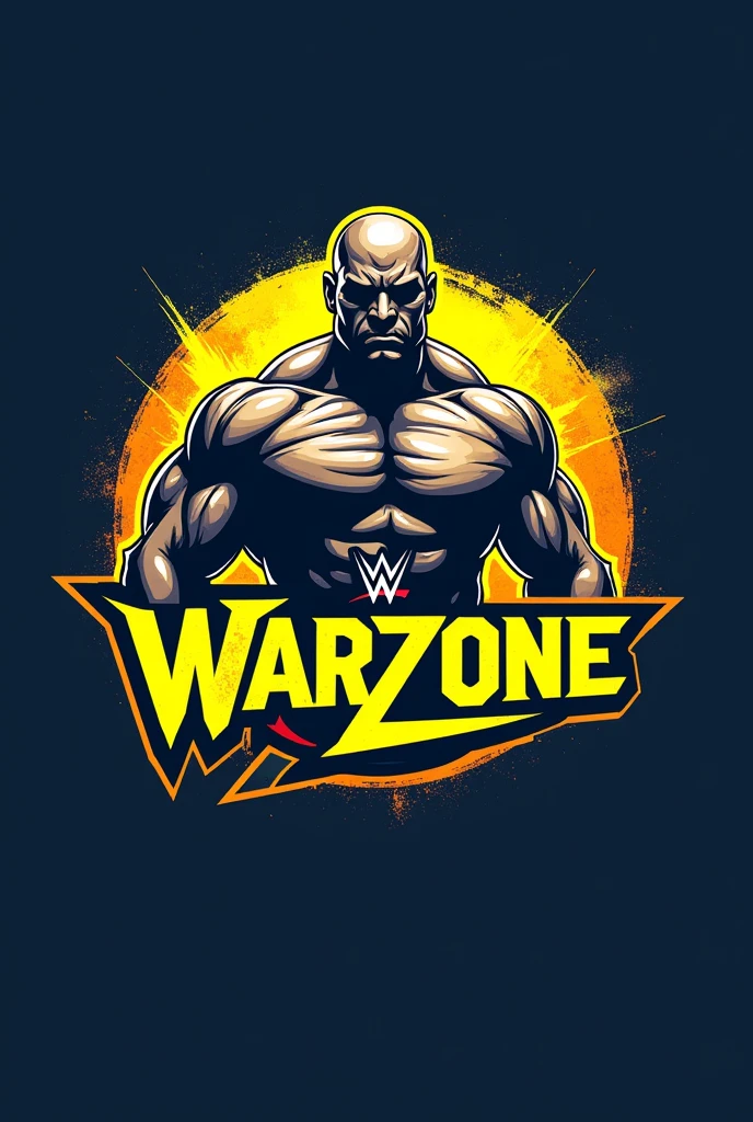 Me faça uma logo de WWE Survivor Series, But change the "Survivor Series" till "Warzone" with the predominant colors lemon yellow and navy blue.