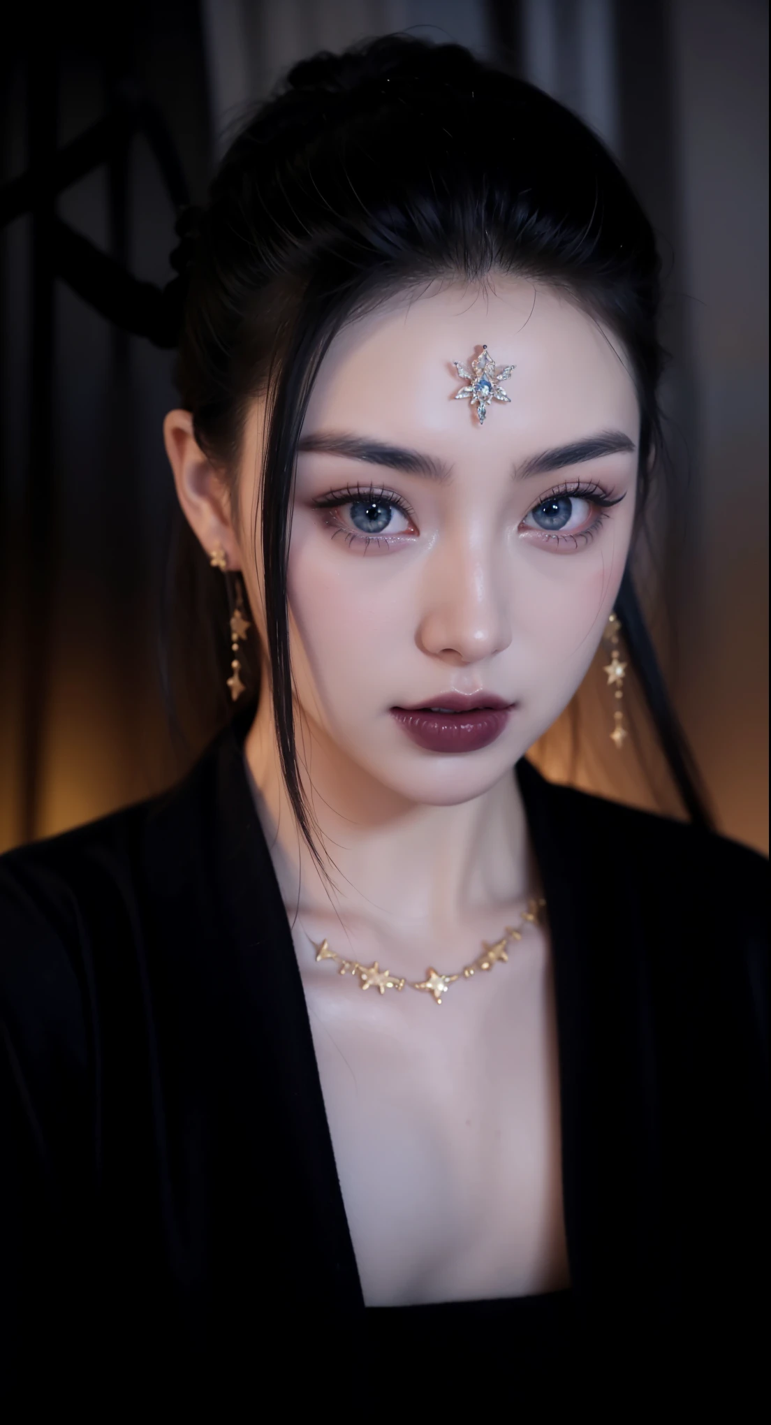 Royal sisters,Exquisite eyes,Frozen Queen,Put the crown on your head,Detailed facial expressions body,Tall and big,Glamorous characters,Leg length,4K,HD,Sensual,White translucent lace,白皙full image,Little cherry mouth,Beautiful and lovely,full image,Glossy Gel Coat,Vampire Queen in luxurious robes,Have a tattoo(Intricate tattoo designs),Ice Princess,Rich facial details,Angel,Eyes are blue(Pupils as deep as the starry sky),Silk printed clothes,Necklace gold,Visual Kei Princess,Dark Style