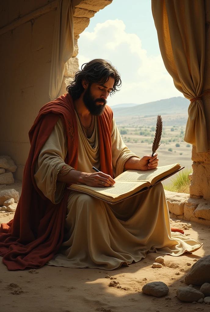 David writing psalms