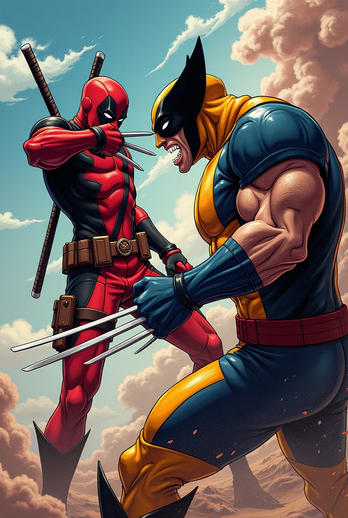 Creater Deadpool vs Wolverine style anime Jojo bizarre adventure omonotopeya