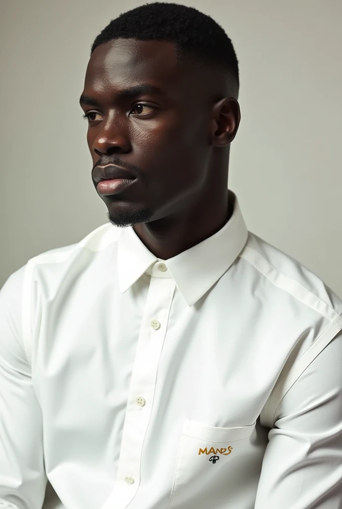 Black man with white long sleeve shirt brand manos