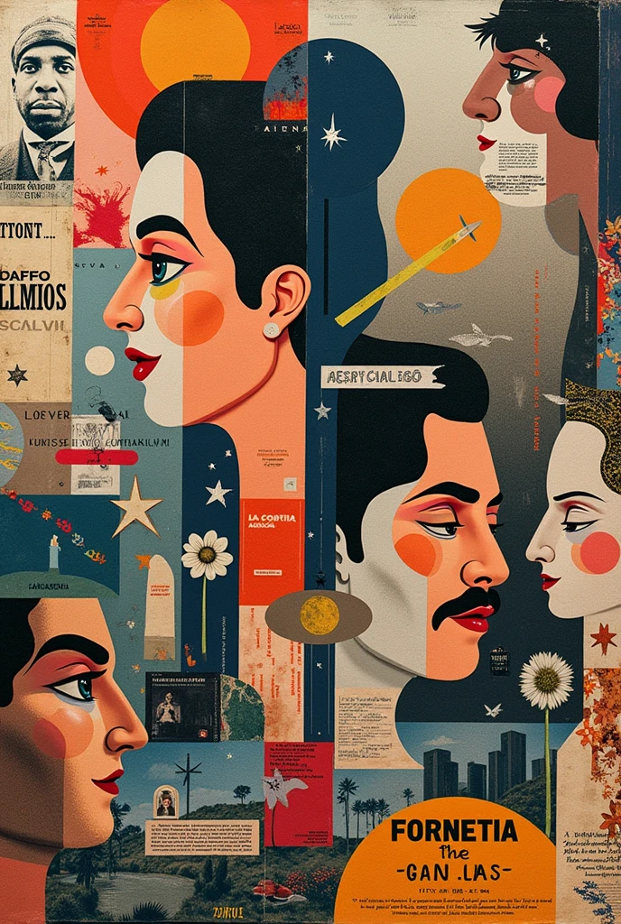 Give me a collage with clippings of images about the avant-garde in Latin America that is easy to make