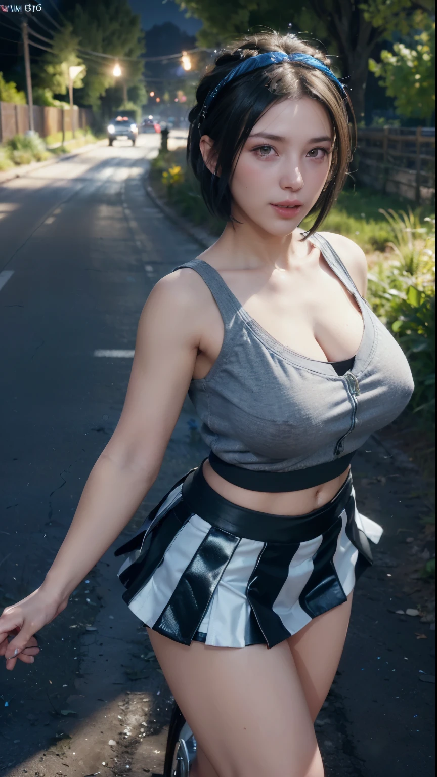 ((walking through the countryside), ((field)),, (((road))), cap with visor, (((short skirt))), butt, shaky hair, big breasts, mouth open,shy,blushing,grimacing,flare,,marker,outdoors,Blake,youthful girl,(shiny black hair,very short hair),youthful girl,happy girl,((competition bike),Blake,accessory for blue butterfly hair, Blake, bright colors, sharp focus, best quality, depth of field, cinematic lighting, (illustrated, 8k CG, highly detailed), ultra detailed, high resolution, firefly, perfect light, 8k, very clear, best quality,high resolution.best quality,illustrated,saxophone blue,single woman,cute,(dynamic lighting: 1.2),cinematic lighting,delicate facial features,sexy young woman, suny day