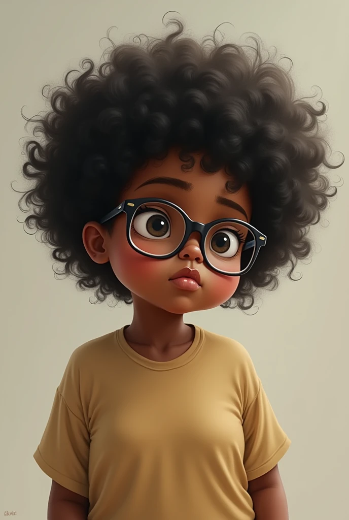 roblox a chubby afro-descendant with curly hair and white skin with a lost look and glasses