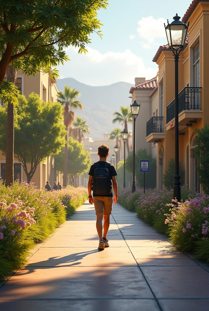 UCR student walking along El Pretil