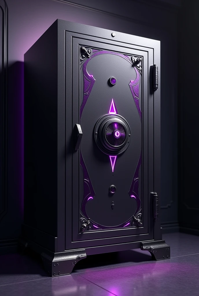 steel safe with purple details