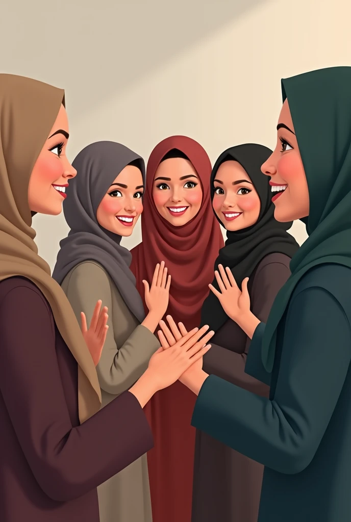 Hijab women smile and say hi