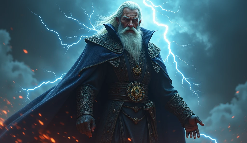 A dark wizard, bold and vivid colors, realistic cinema image.