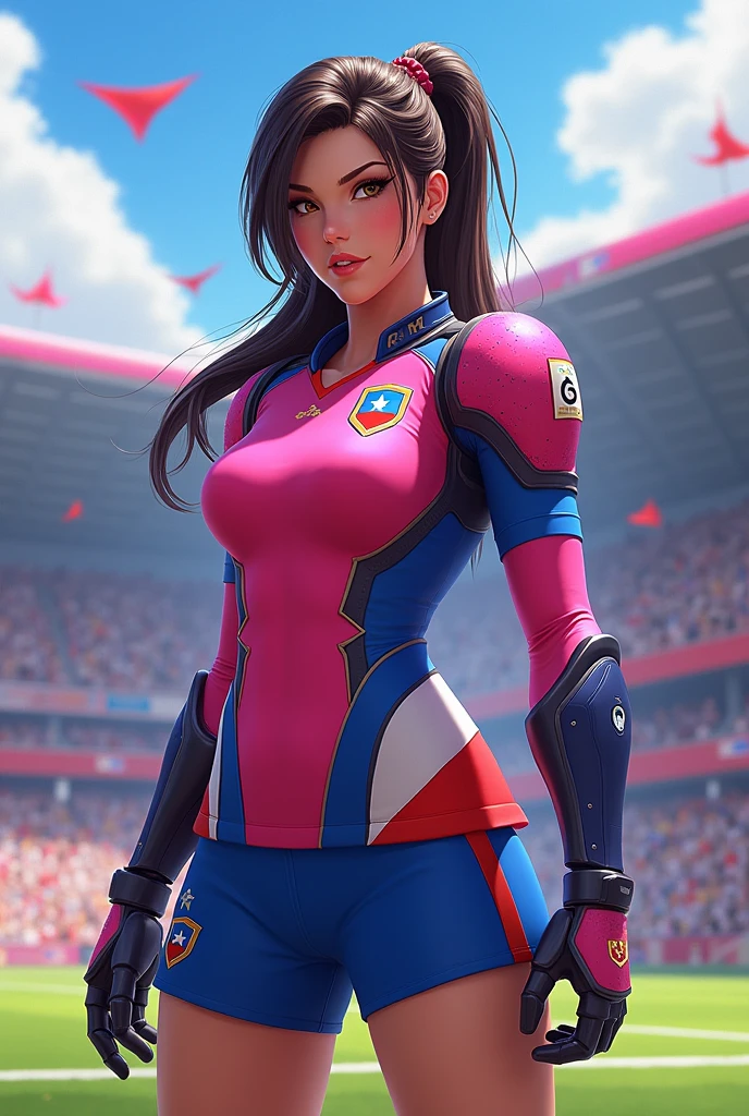 Overwatch Dva with the Chilean national football team jersey 