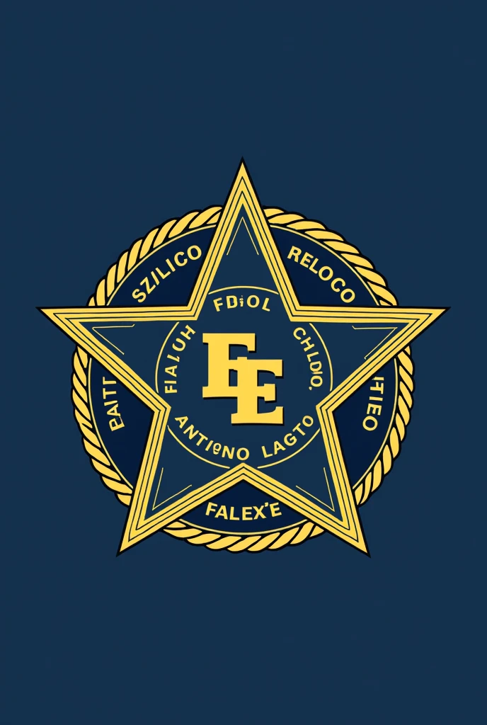 Logo written state school professor Antônio lago and with a coat of arms of the FEDERAL PRF PLUS THE STYLE AND SCHOOL AND WITH SOME DETAILS OF A STAR WITHIN THE STAR WITH TWO LETTER EE