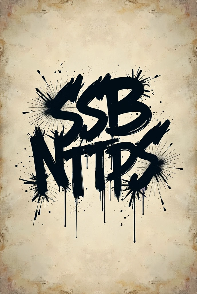 Create a project logo with the name of "SB nttps"related to basic sanitation made of street graffiti