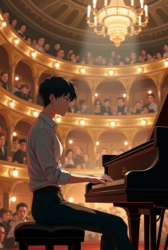 Anime guy plays piano 