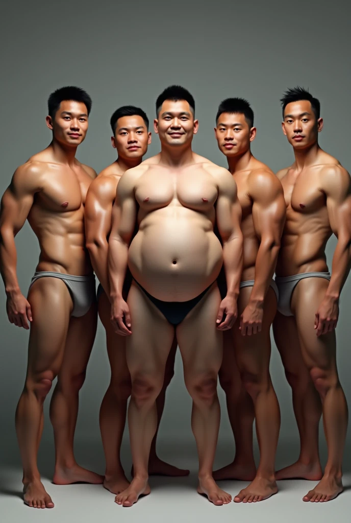 6 naked muscular young asian men huge and large cock