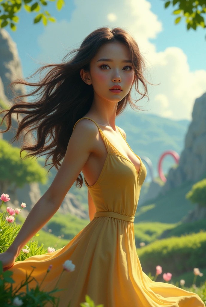 Create a beautiful woman in the world of sonic