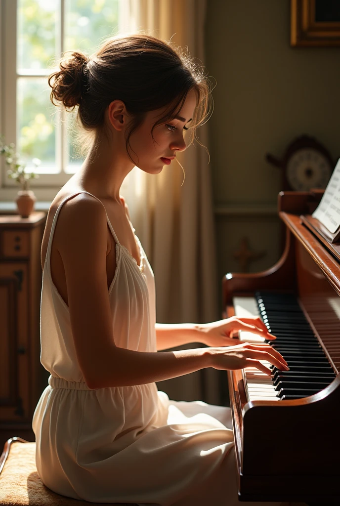 Une fille qui joue du piano