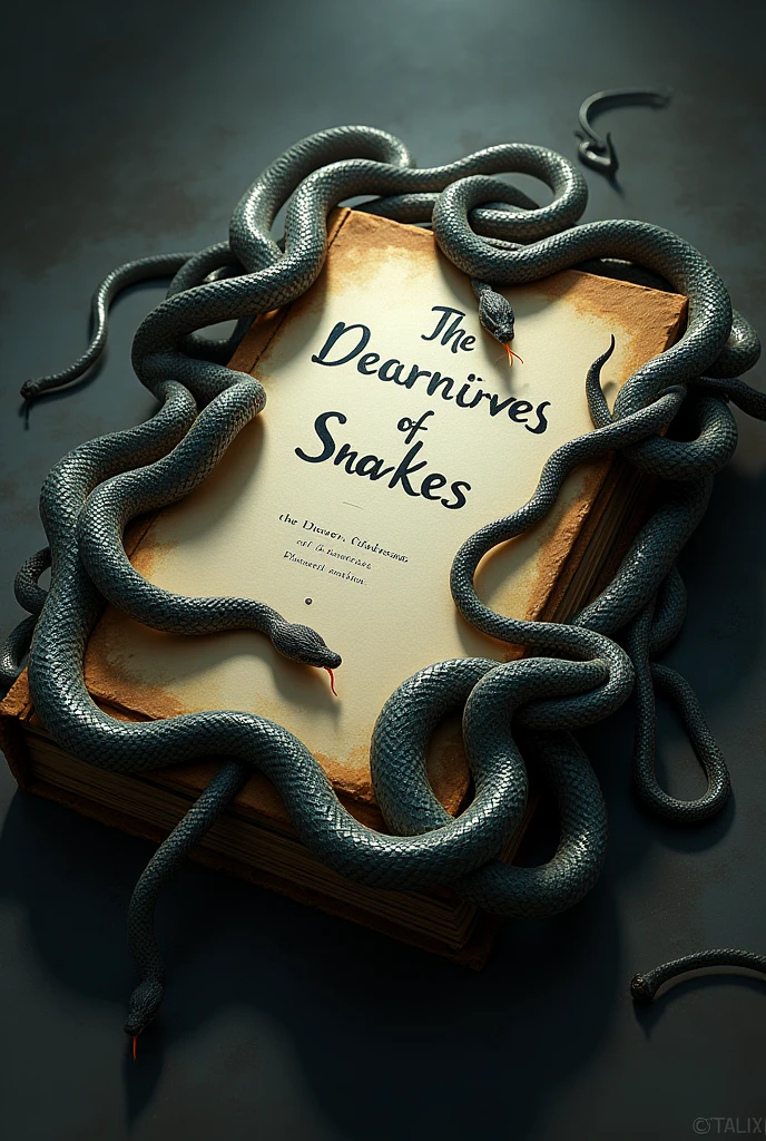 Cover with snakes with the name written on the literary sheet 