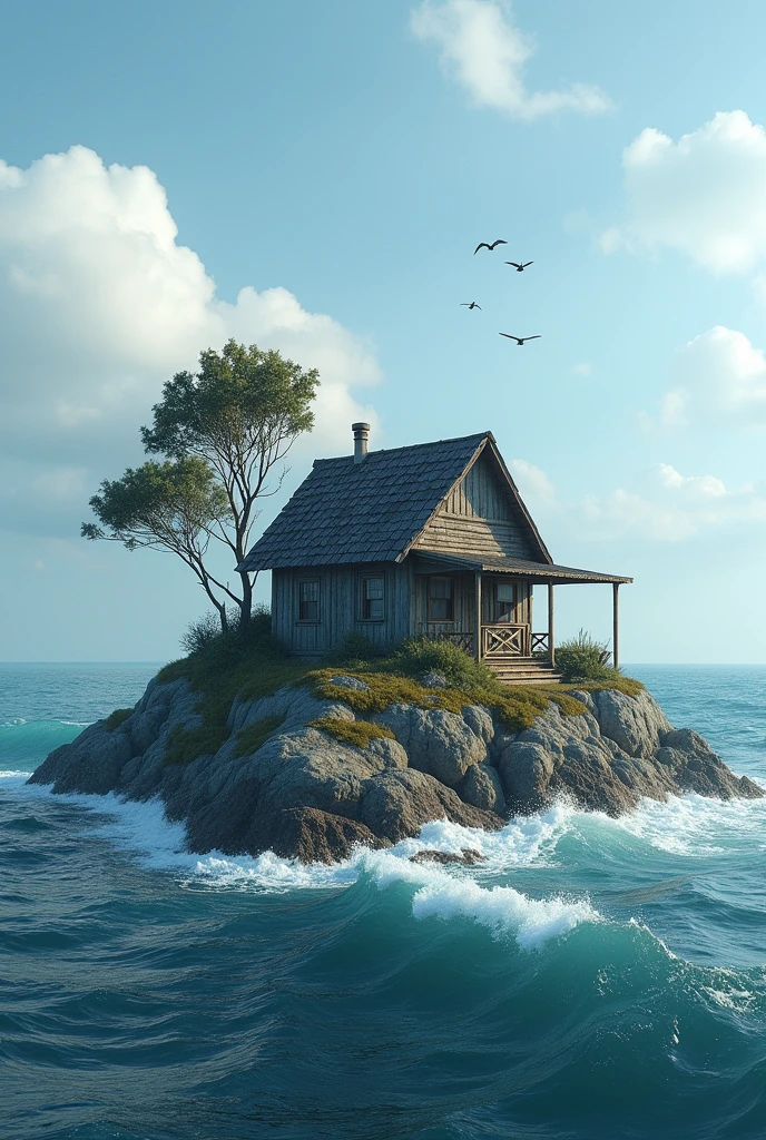 house in the middle of the sea, cabin type