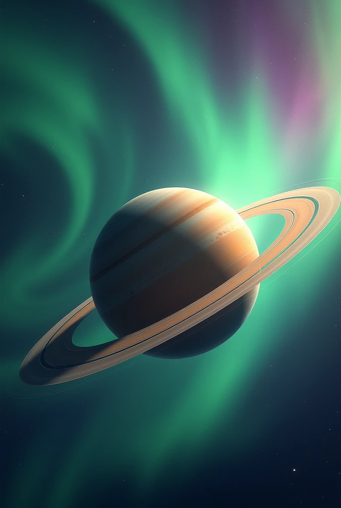 saturn with northern lights