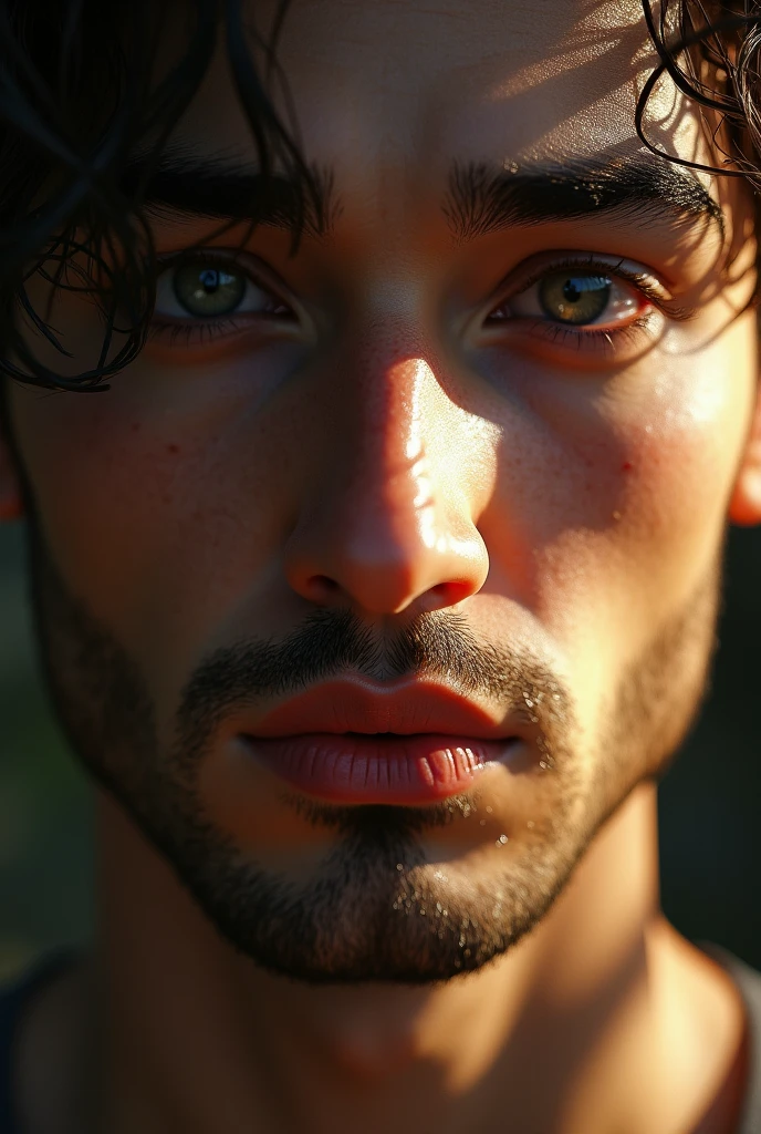 a man meditating in a state of flow, detailed portrait, beautiful detailed eyes, beautiful detailed lips, extremely detailed face, long eyelashes, serene expression, sitting cross-legged, natural lighting, warm color tones, cinematic, 8k, photorealistic, concept art