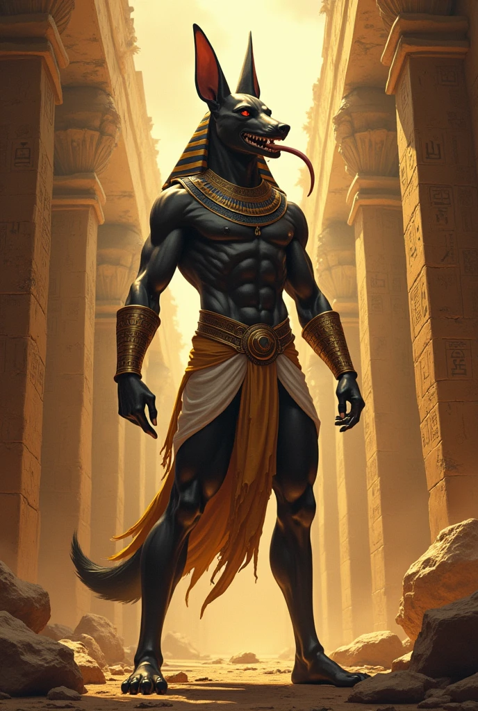 Anubis sticking out his tongue