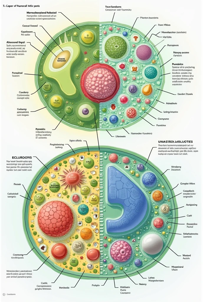 Draw , identify and conceptualize the organelles of prokaryotic and plant eukaryotic cells