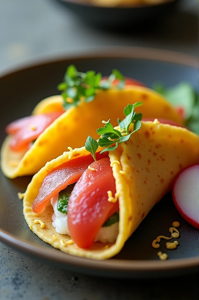 Sushi in corn tortilla