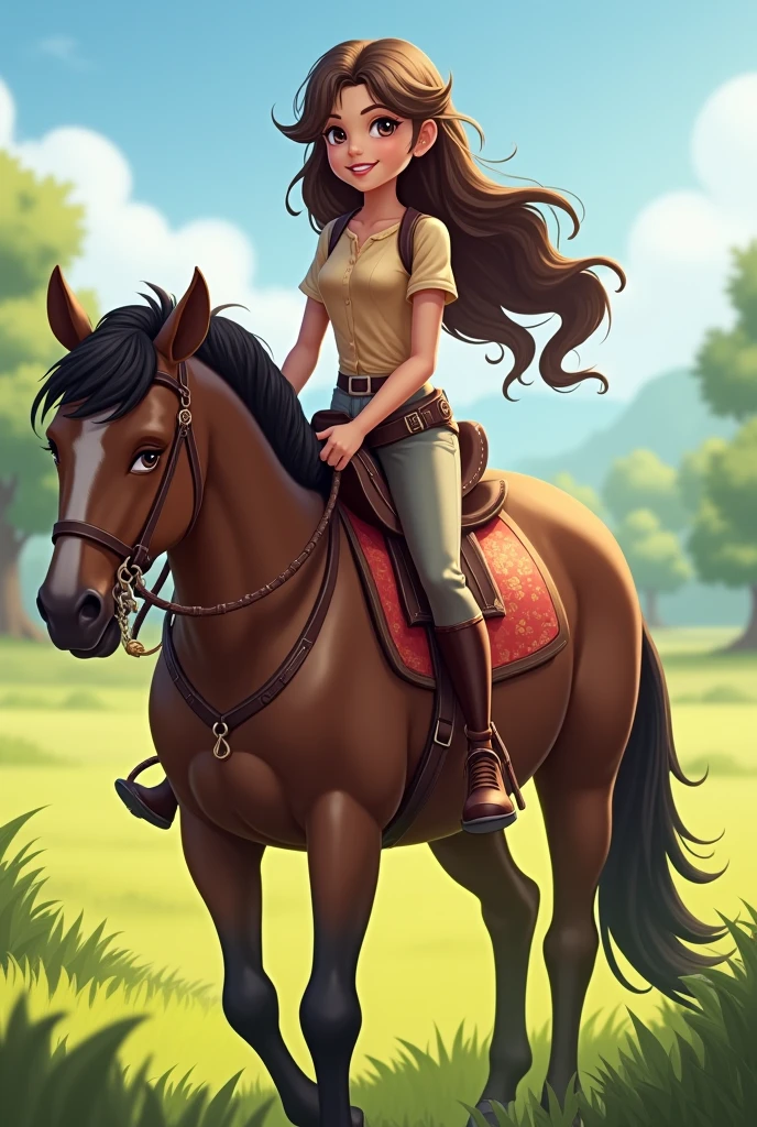 Heavy tanned dark skin brown skinned girl tied on a wooden horse