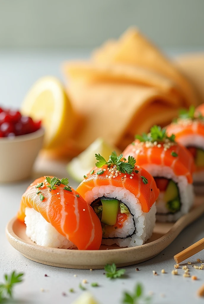 Sushi and even tortillas on the side