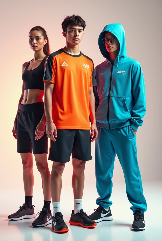 create an image of export clothing with the vixel sports logo written on it , just the clothes