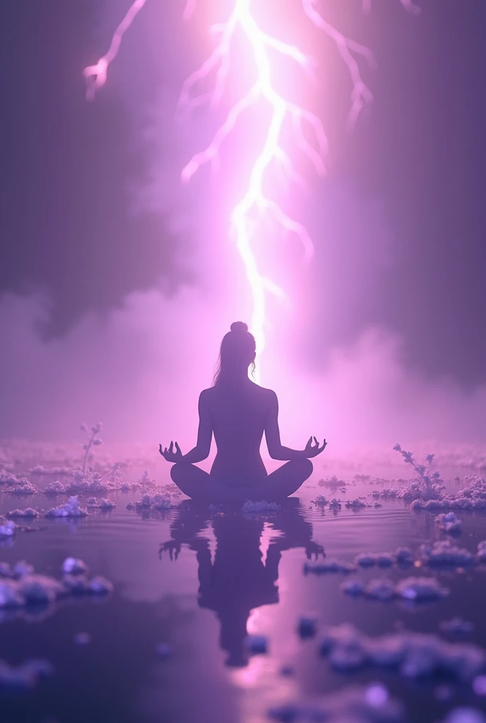 Chakra alignment on a rainy and gloomy night