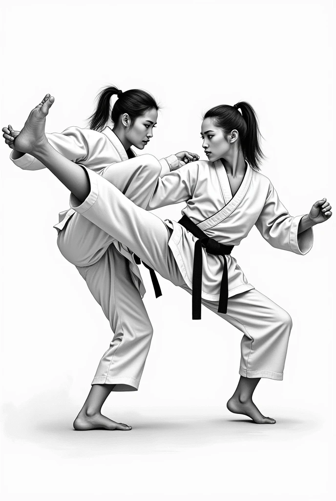 Taekwondo couple drawing