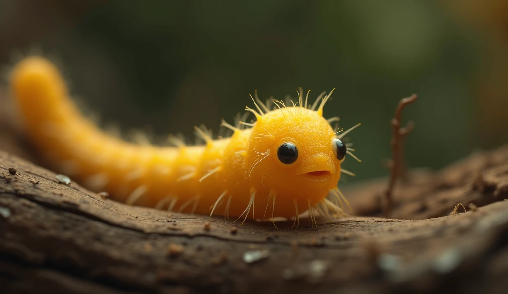 the tiny yellow worm weaving a delicate, silky cocoon around his body, his movements guided by instinct."