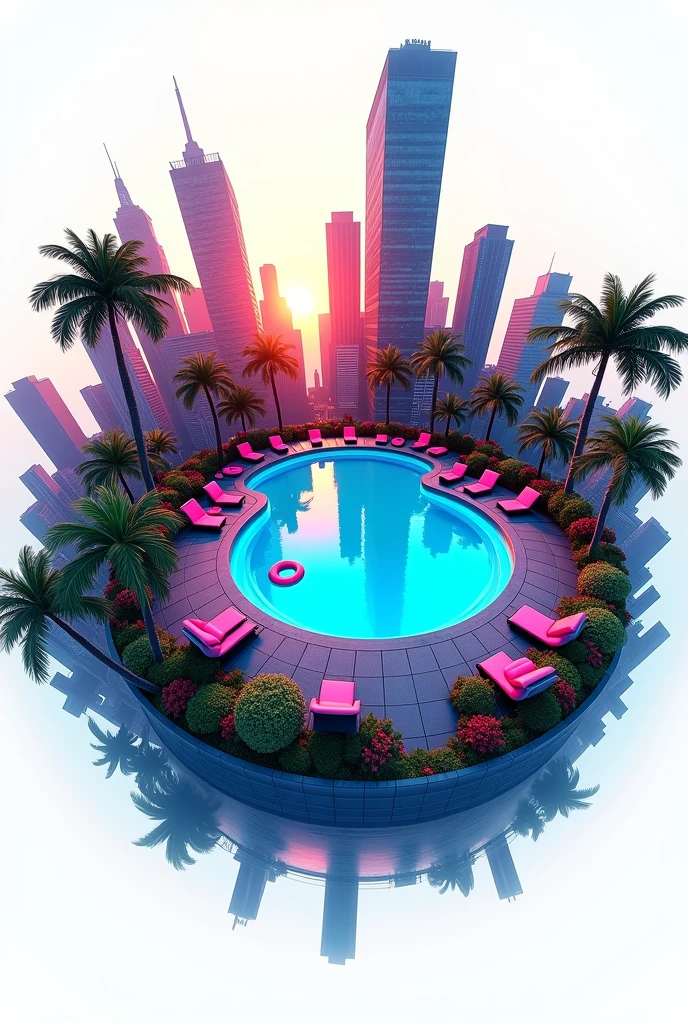 arafed woman in a bikini sitting on a chair in a pool, ultraviolet and neon colors, miami synthwave, neon light and fantasy, neon vibes, futuristic neon, synthwave style, with neon lights, violet and aqua neon lights, retrowave vibes, pink and blue neon, synthwave neon retrofuturism, synthwave colours, neon cyberpunk vibrant colors