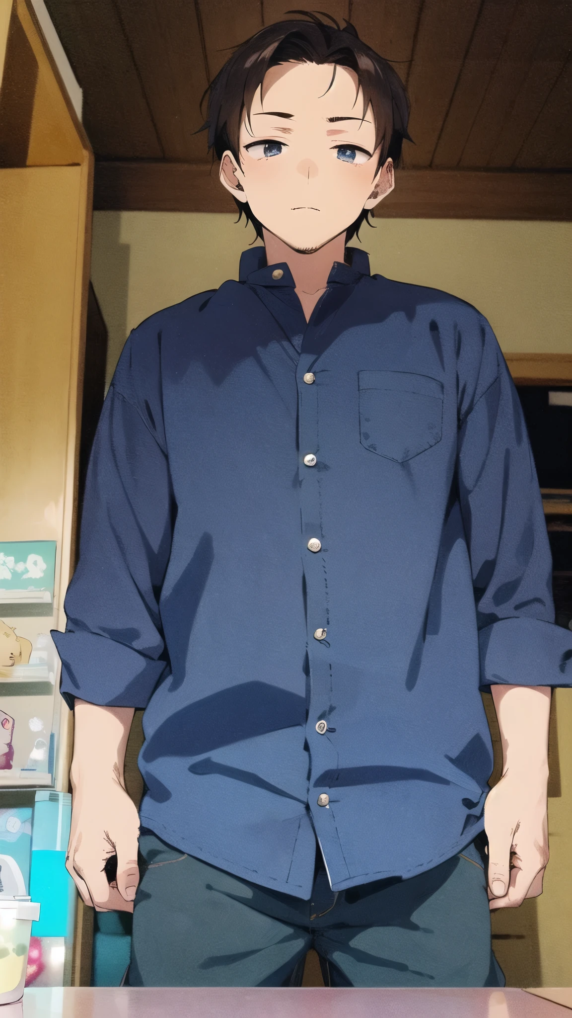Anime boy cool cute skin white pose foward