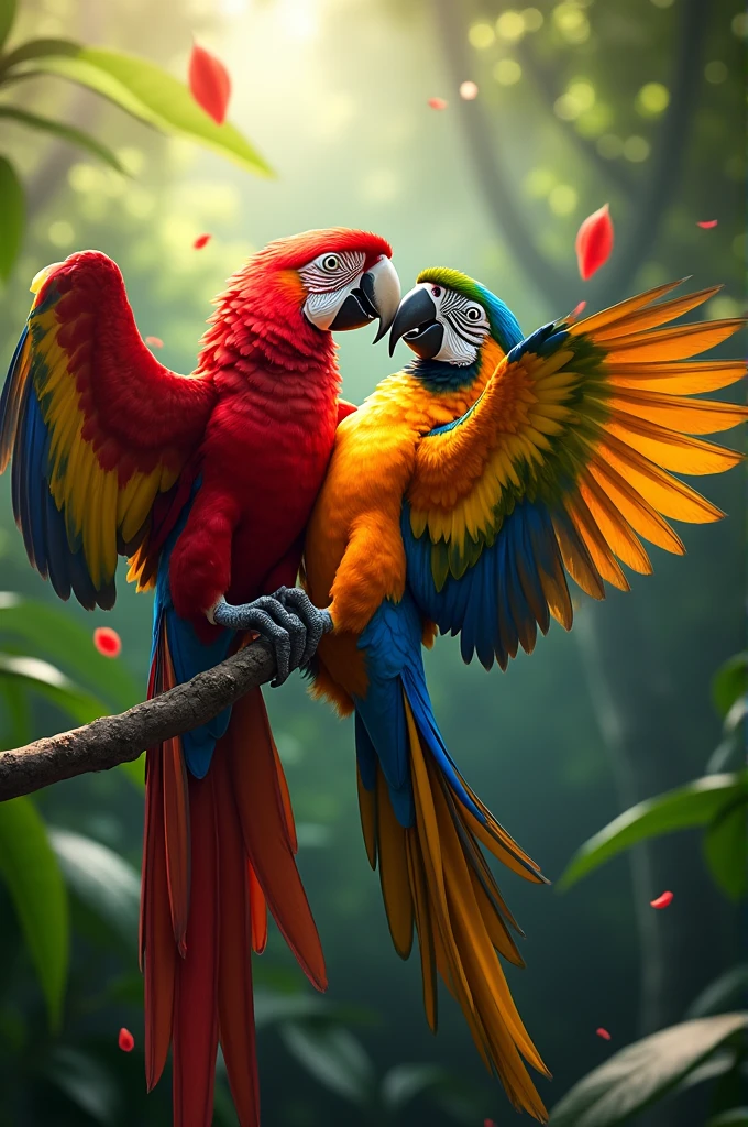 Macaw mating