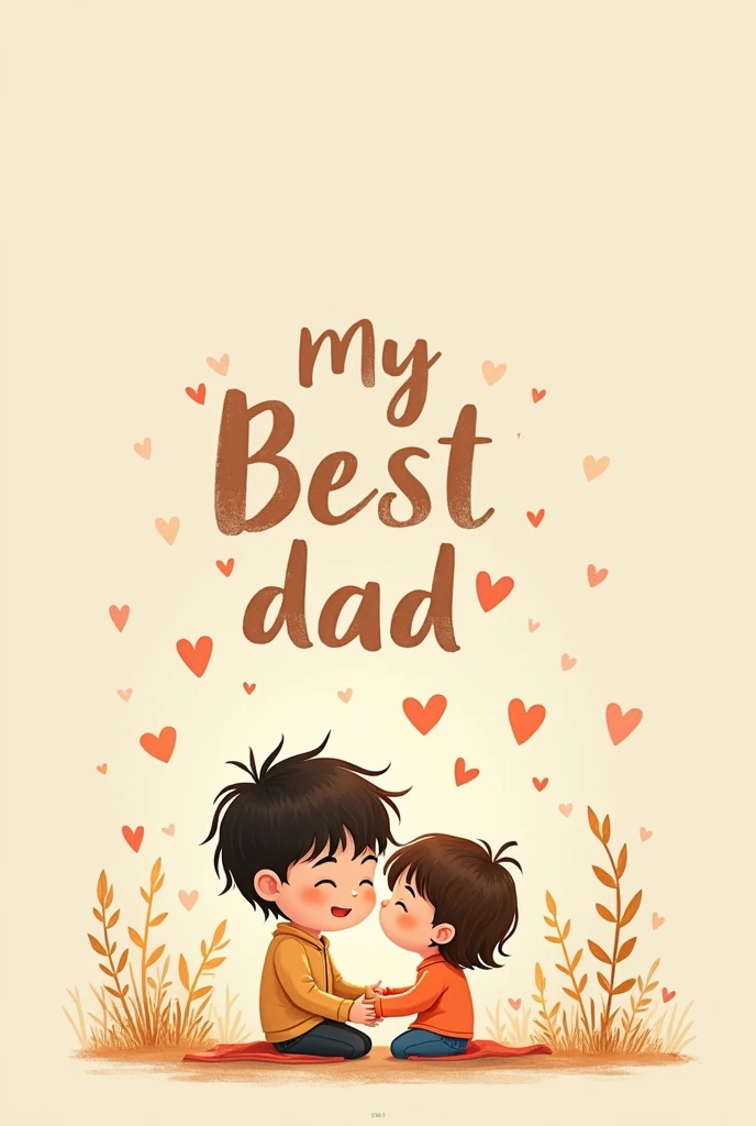 Generate cover for song "My best dad" in the style of children's drawing. The mood is gentle, sentimental and touching
