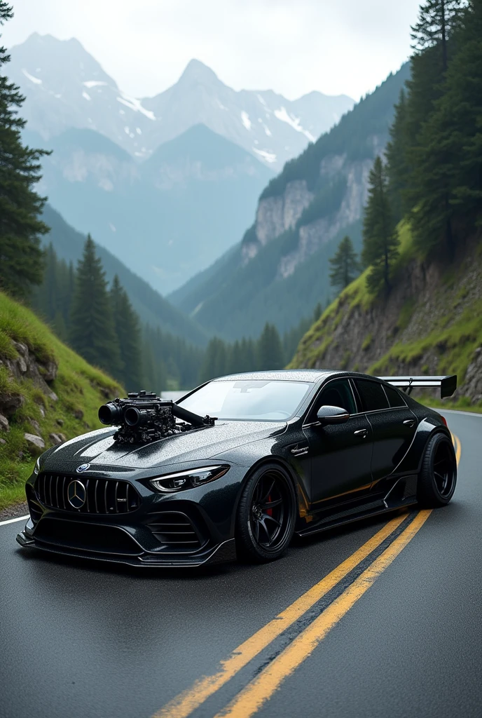 Sedan car with truck engine