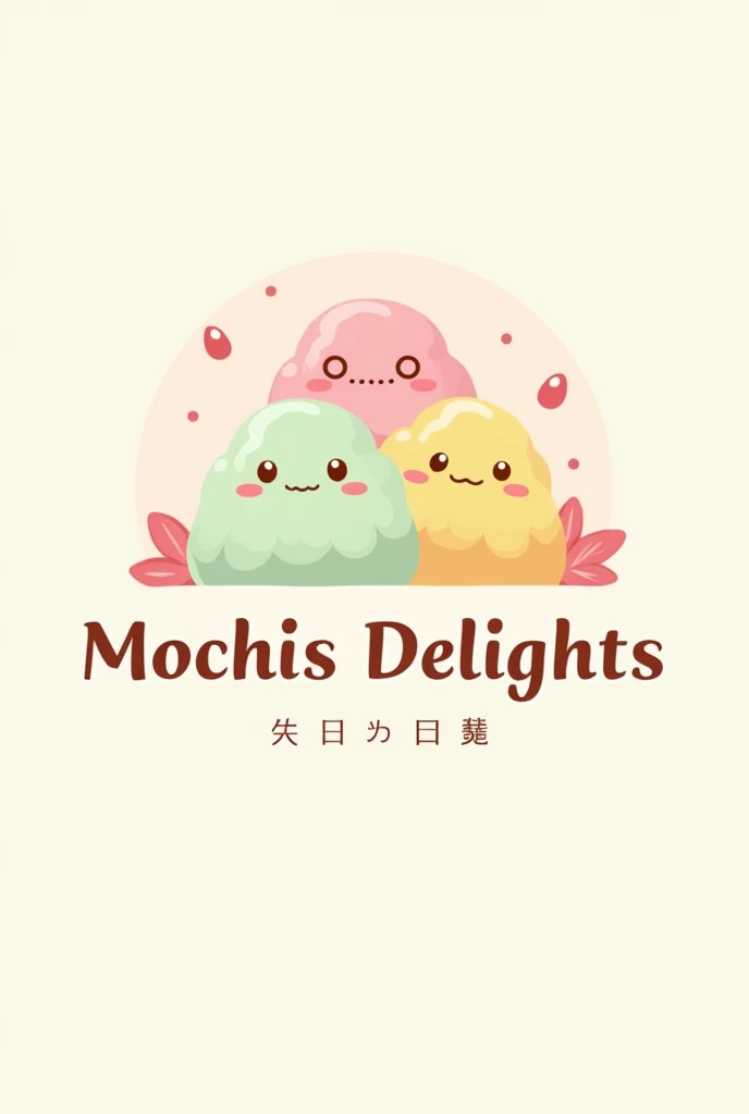 Create a logo with name "Mochis Delights" that deals with Japanese Moshis