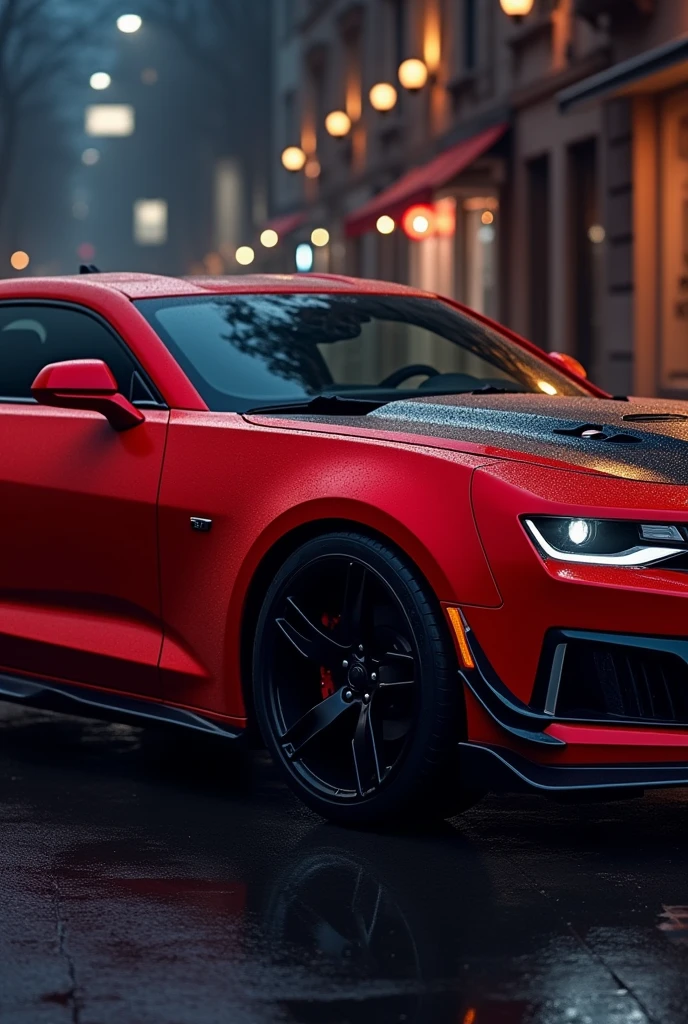 Cherry-colored Camaro, black magnesium ring